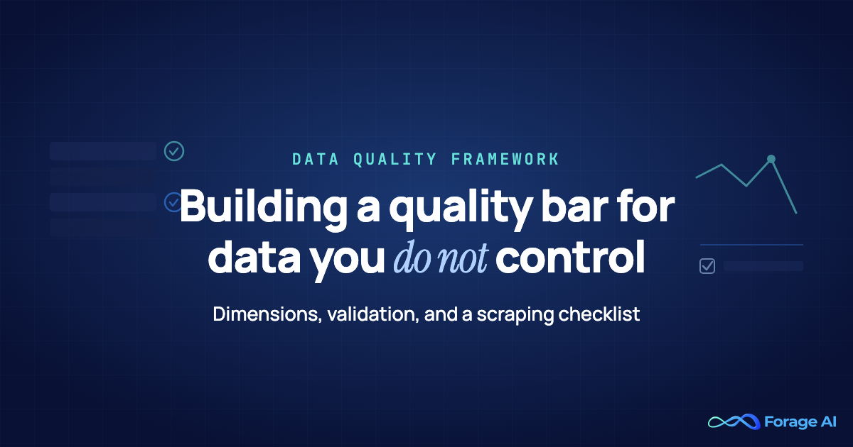 Data Quality Framework & Quality Checklist for External Sources